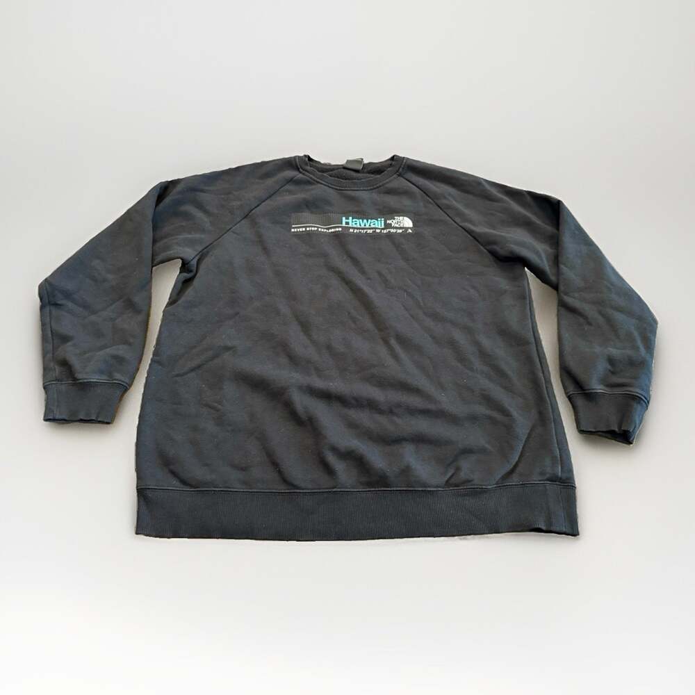 The North Face Womens Black Hawaii City Crew Long Sleeve Sweatshirt Size L Large